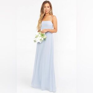 Lauren Tie Maxi Dress in steel blue